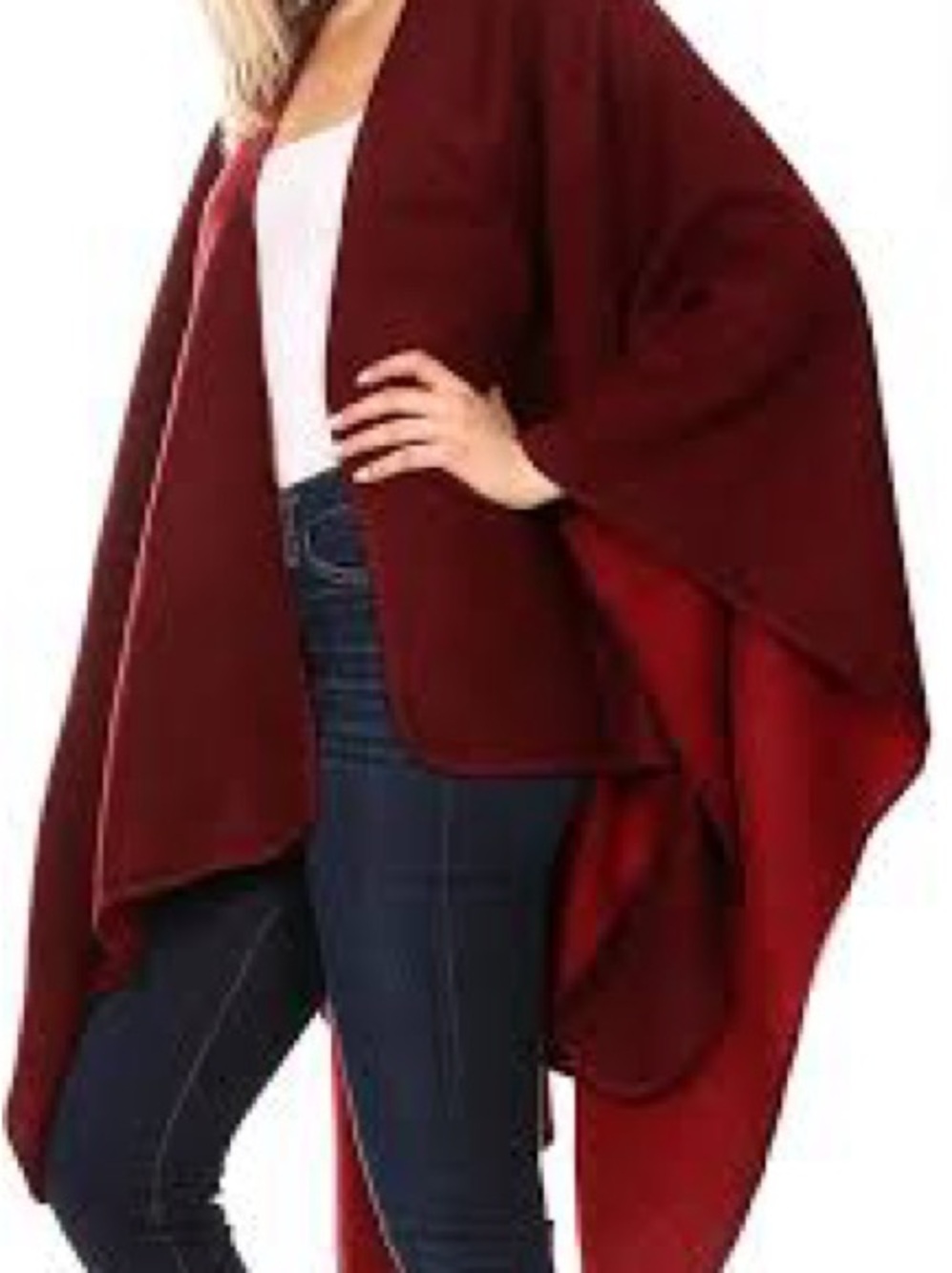 Burgundy/Wine Avant Garde Luxury Bloomingdale’s WoolAngora/Silkl Cape shawl